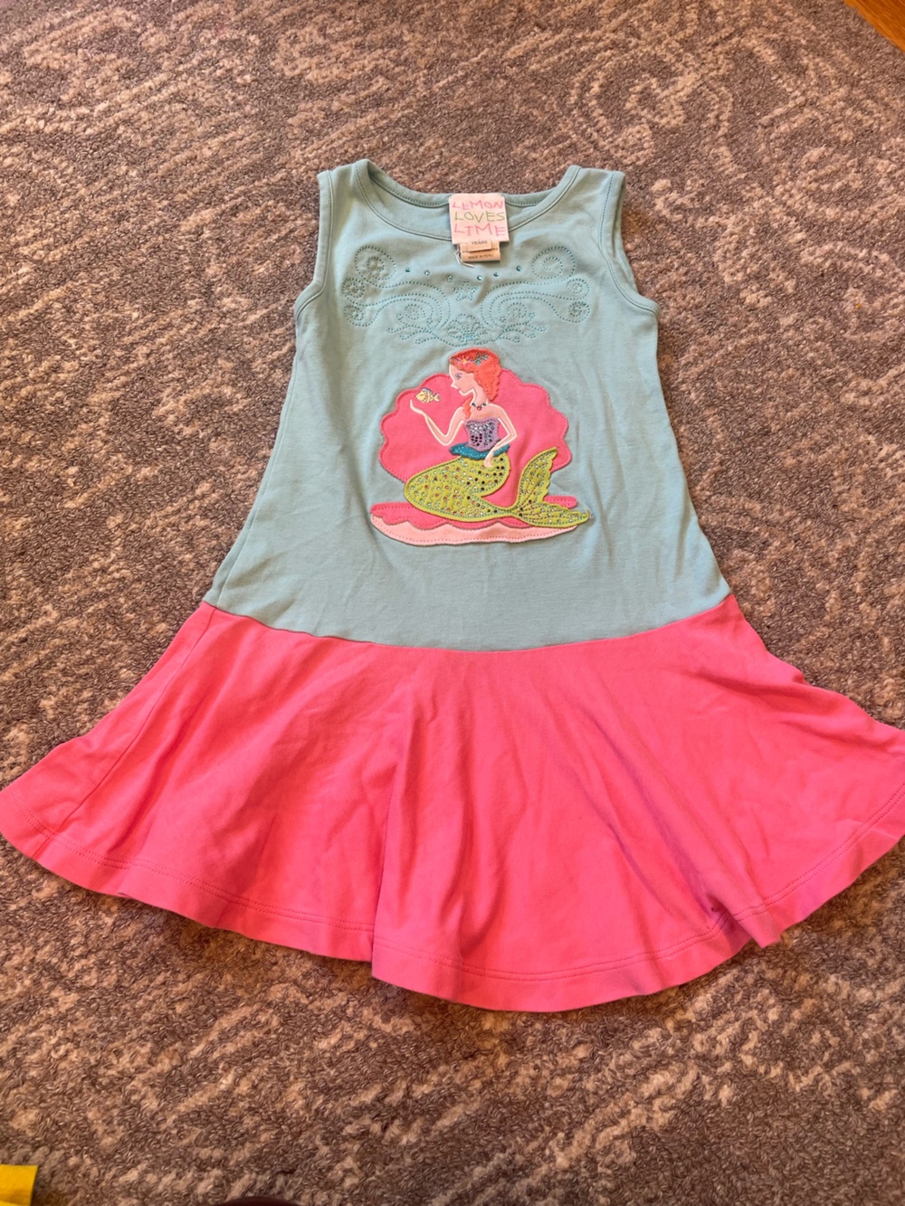 Lemon Loves Lime Aqua and Pink Mermaid Tank Dress